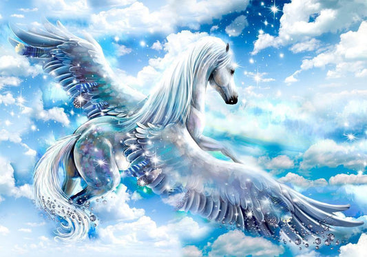 Wall Mural - Pegasus (Blue)-Wall Murals-ArtfulPrivacy