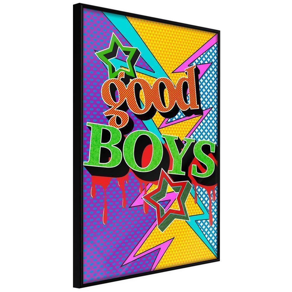 Nursery Room Wall Frame - Good Boys-artwork for wall with acrylic glass protection