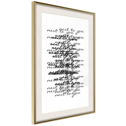 Typography Framed Art Print - Love Letter-artwork for wall with acrylic glass protection