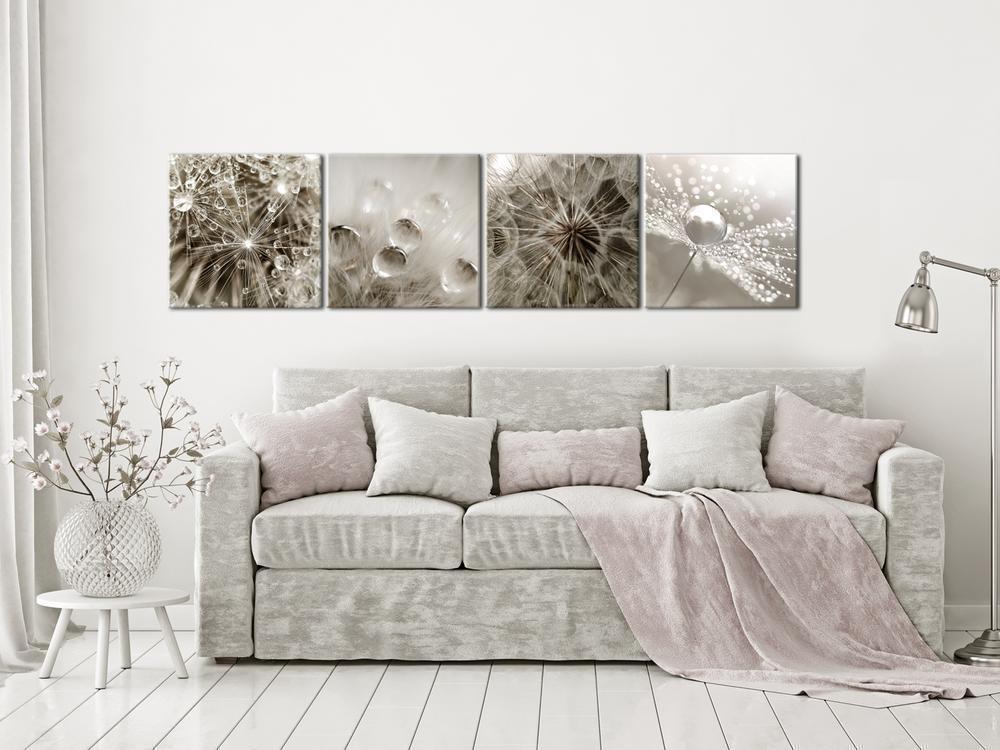 Canvas Print - Grey Dandelion-ArtfulPrivacy-Wall Art Collection
