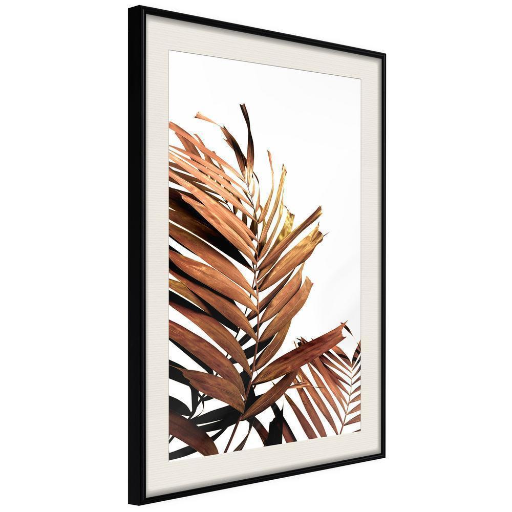 Autumn Framed Poster - Copper Palm-artwork for wall with acrylic glass protection