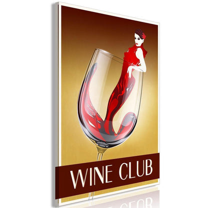 Canvas Print - Wine Club (1 Part) Vertical-ArtfulPrivacy-Wall Art Collection