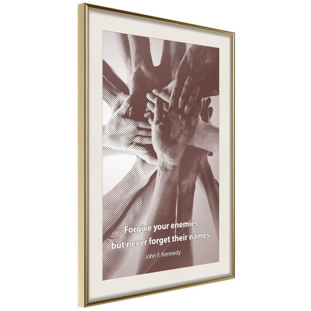 Typography Framed Art Print - Hands-artwork for wall with acrylic glass protection