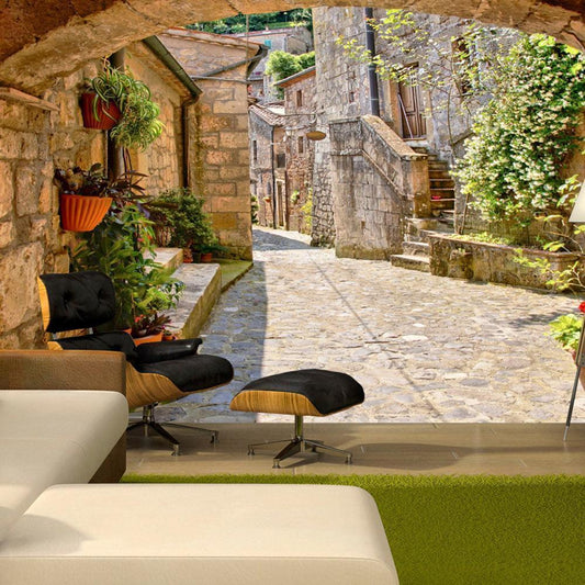 Wall Mural - Provincial alley in Tuscany-Wall Murals-ArtfulPrivacy