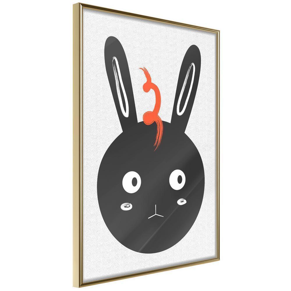 Nursery Room Wall Frame - Surprised Bunny-artwork for wall with acrylic glass protection