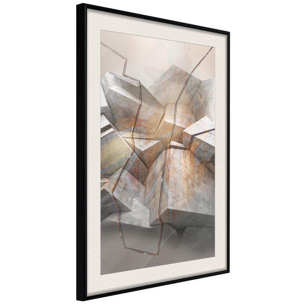 Abstract Poster Frame - Earthquake-artwork for wall with acrylic glass protection