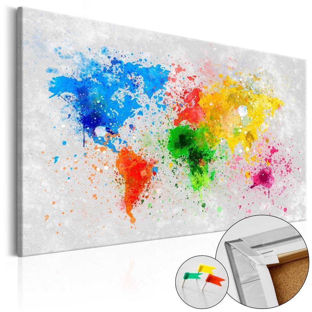 Cork board Canvas with design - Decorative Pinboard - Expressionism of the World-ArtfulPrivacy