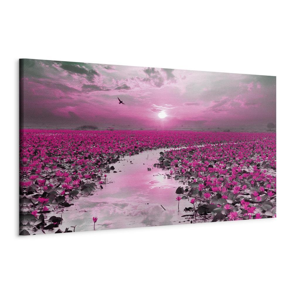 Canvas Print - Lilies and Sunset (1 Part) Narrow-ArtfulPrivacy-Wall Art Collection