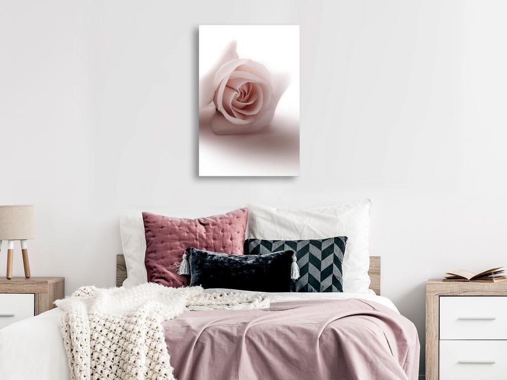 Canvas Print - Floral Glamour Glow (1-part) - Delicate and Pastel Pink Rose-ArtfulPrivacy-Wall Art Collection