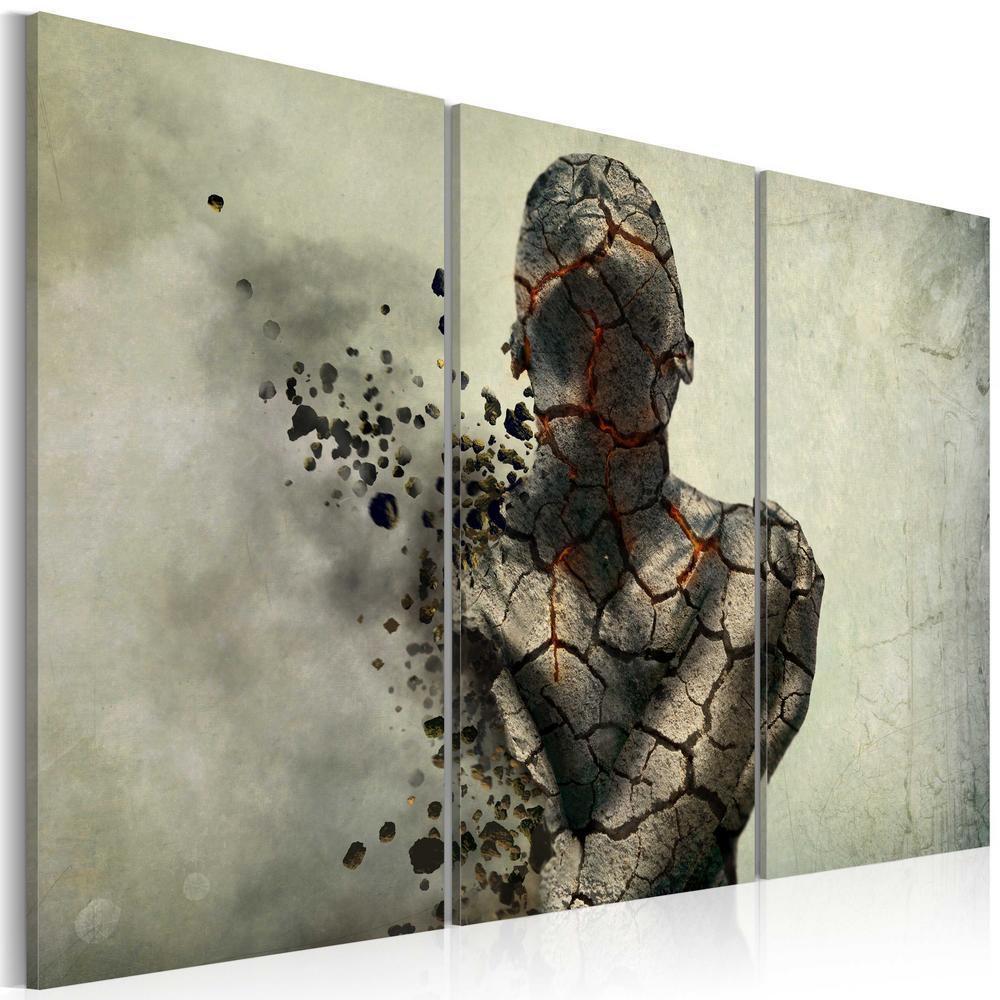 Canvas Print - The man of stone - triptych-ArtfulPrivacy-Wall Art Collection