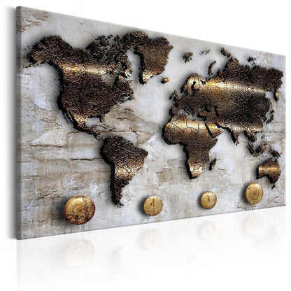 Cork board Canvas with design - Decorative Pinboard - Golden Journey-ArtfulPrivacy