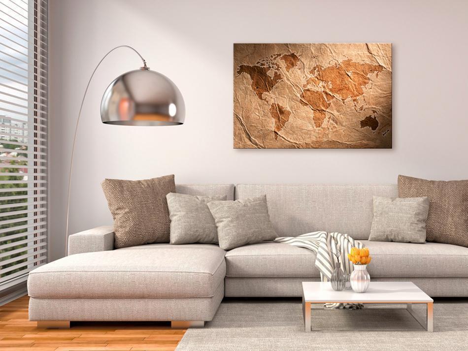 Cork board Canvas with design - Decorative Pinboard - Paper Map-ArtfulPrivacy