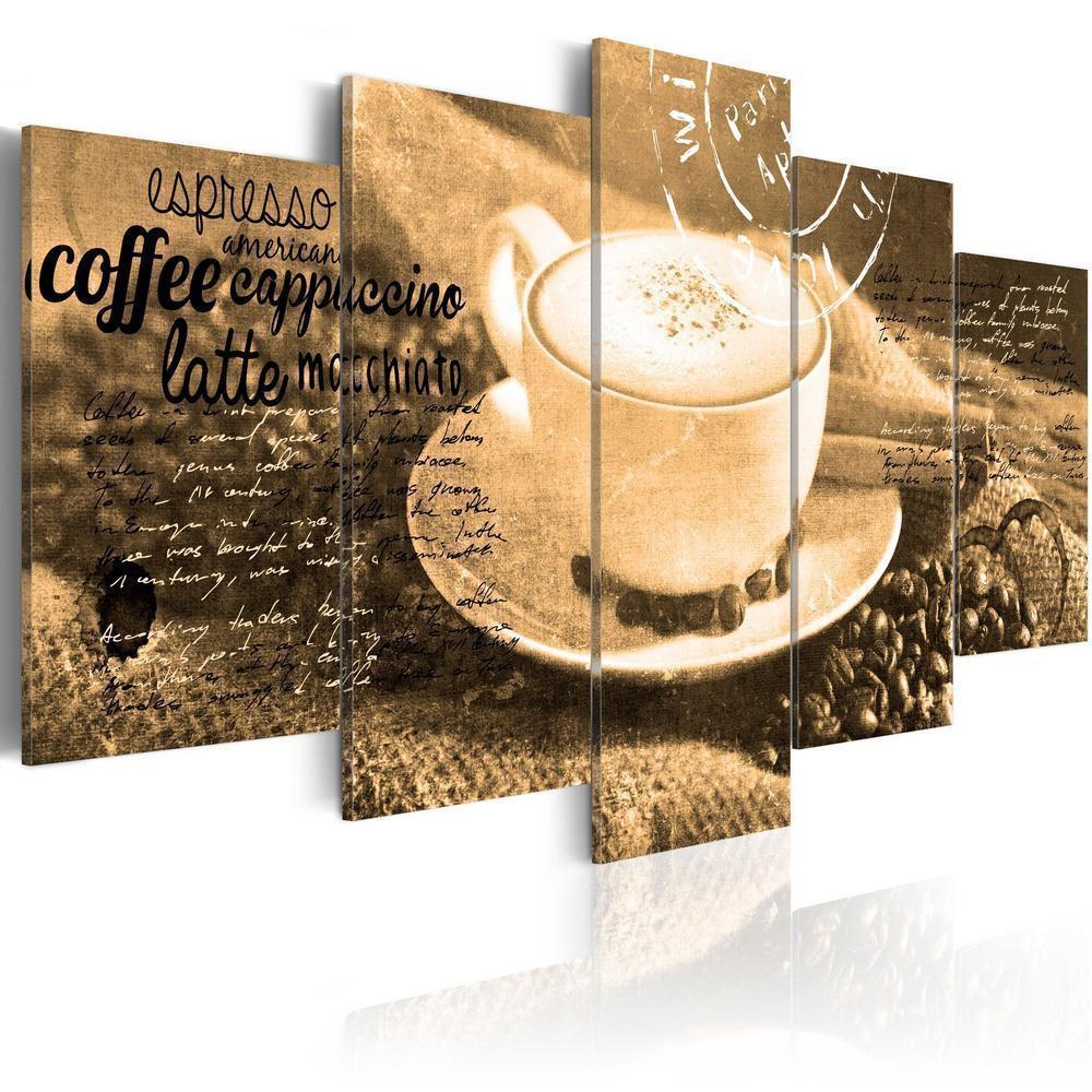 Canvas Print - Coffe Espresso Cappuccino Latte machiato - sepia-ArtfulPrivacy-Wall Art Collection