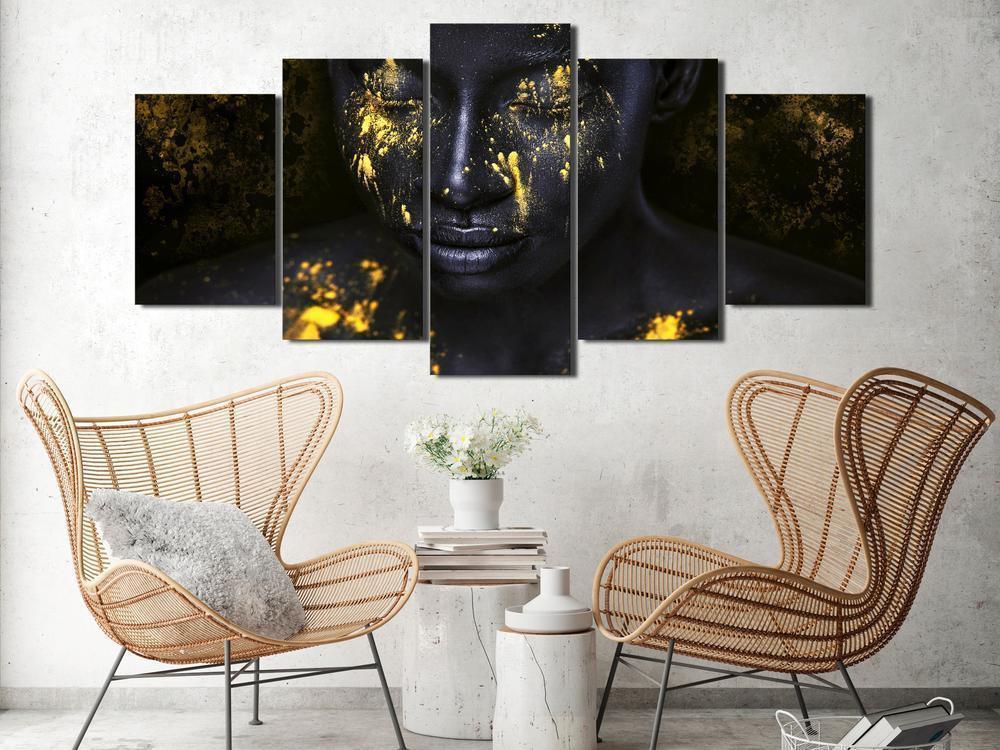 Canvas Print - Bathed in Gold (5 Parts) Wide-ArtfulPrivacy-Wall Art Collection