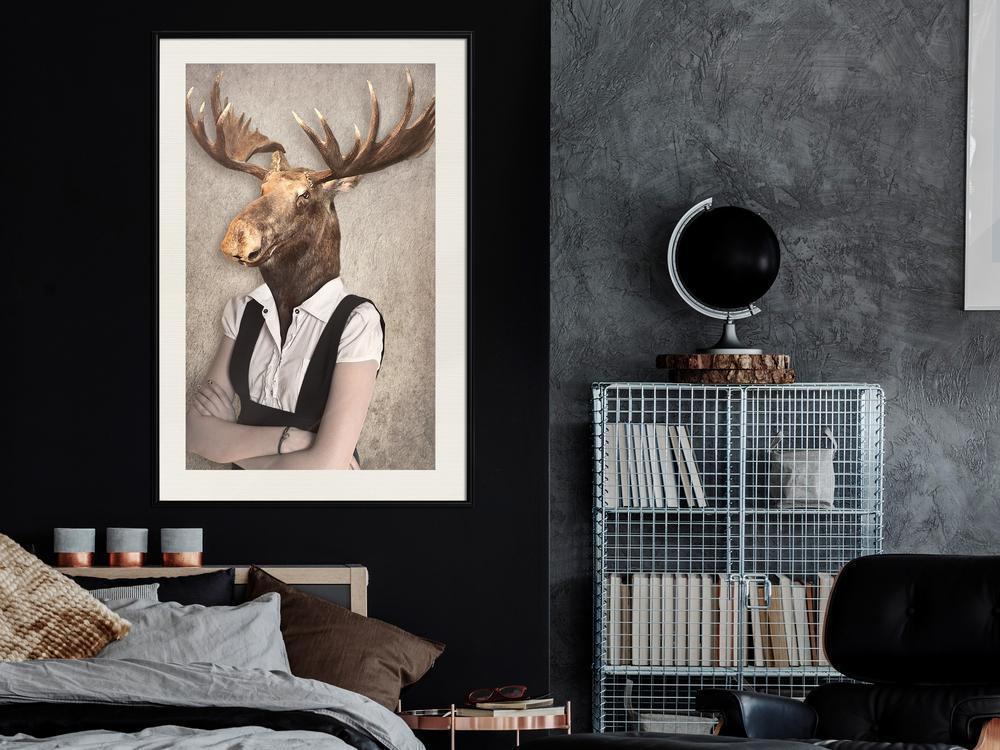 Frame Wall Art - Animal Alter Ego: Moose-artwork for wall with acrylic glass protection