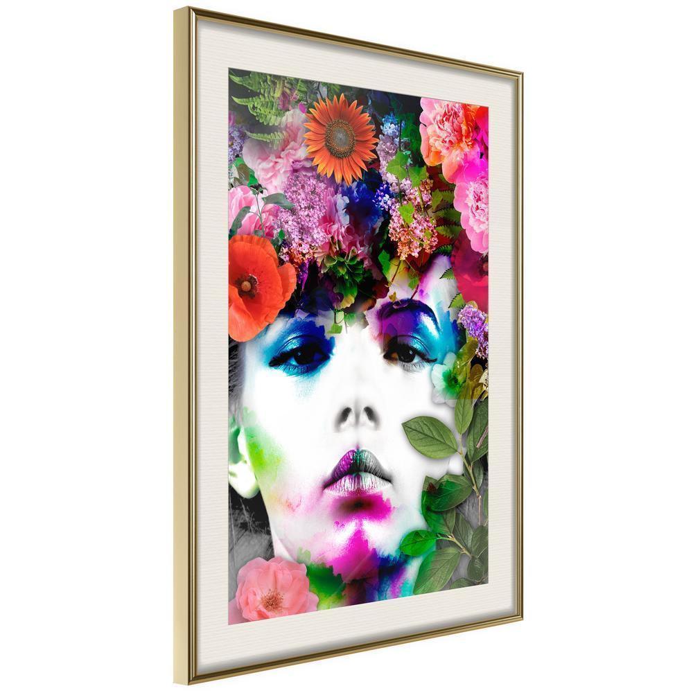 Wall Decor Portrait - Flower Coronet-artwork for wall with acrylic glass protection