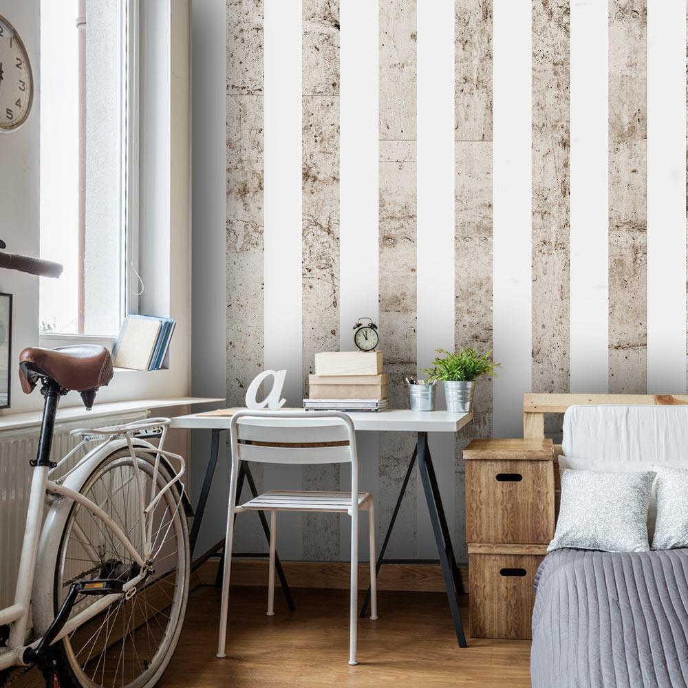 Classic Wallpaper made with non woven fabric - Wallpaper - Stylish Face of Concrete - ArtfulPrivacy