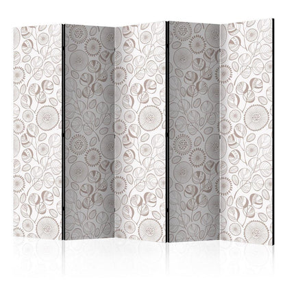 Room Divider - Abstract Branches II- A 5 Panel Folding Screen For Living rooms, bedrooms or home office, decorative folding screen made with wood and canvas