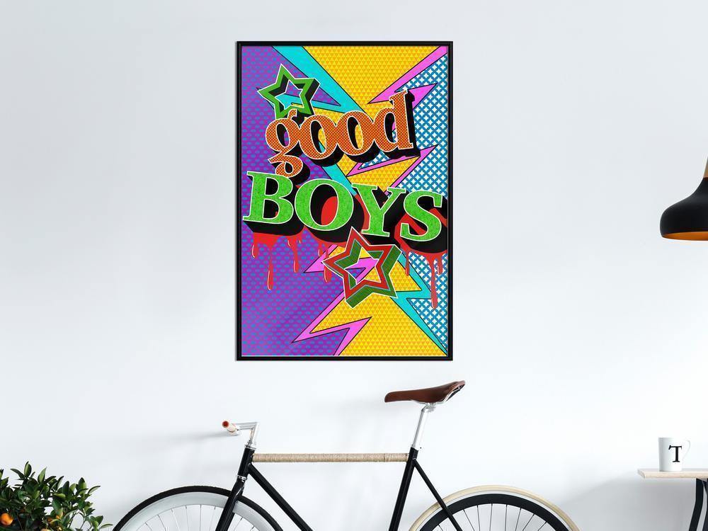 Nursery Room Wall Frame - Good Boys-artwork for wall with acrylic glass protection