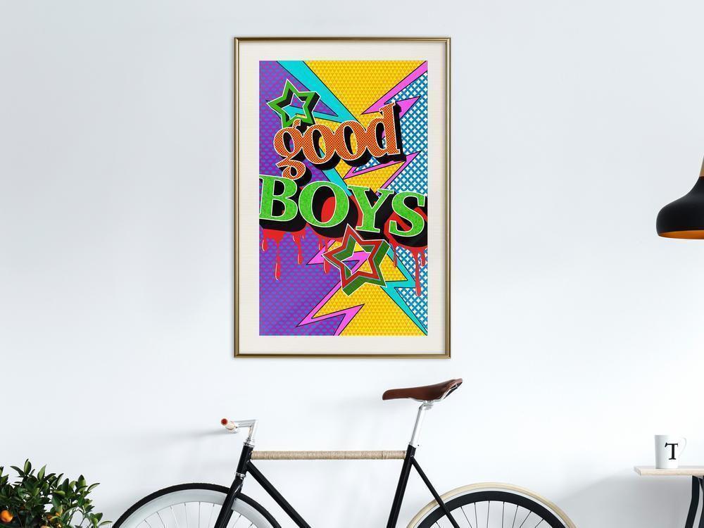 Nursery Room Wall Frame - Good Boys-artwork for wall with acrylic glass protection