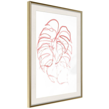 Botanical Wall Art - Red Leaf-artwork for wall with acrylic glass protection