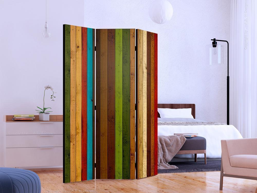 Decorative partition-Room Divider - Wooden rainbow-Folding Screen Wall Panel by ArtfulPrivacy