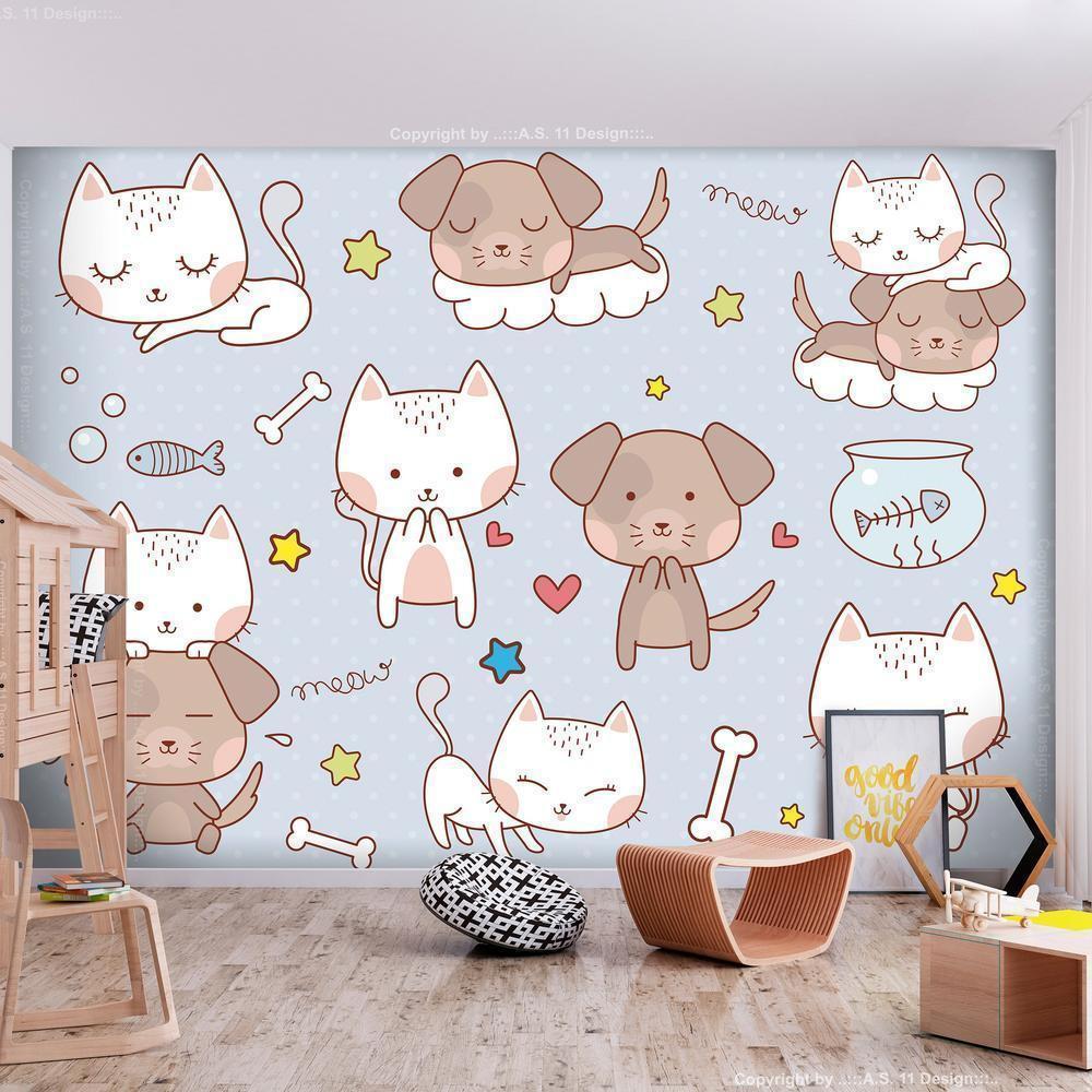 Wall Mural - Childhood Friends-Wall Murals-ArtfulPrivacy