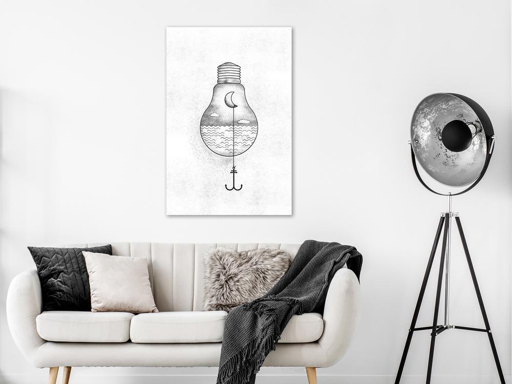 Canvas Print - Anchored Moon (1 Part) Vertical-ArtfulPrivacy-Wall Art Collection