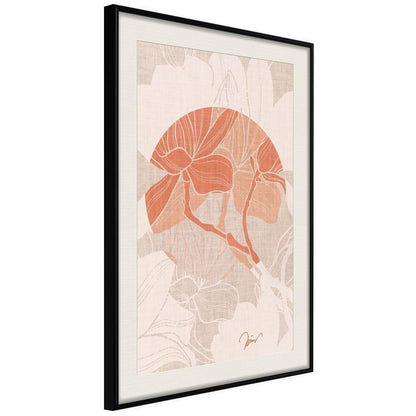 Autumn Framed Poster - Flowers on Fabric-artwork for wall with acrylic glass protection