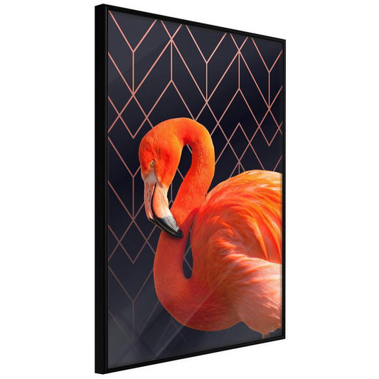Frame Wall Art - Orange Flamingo-artwork for wall with acrylic glass protection