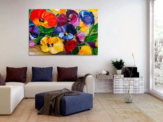 Canvas Print - Spring Pansies-ArtfulPrivacy-Wall Art Collection