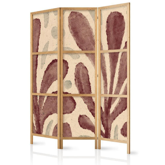 Japanese Room Divider - Waving Leaves - Irregular Plant Shapes in the Style of Matisse