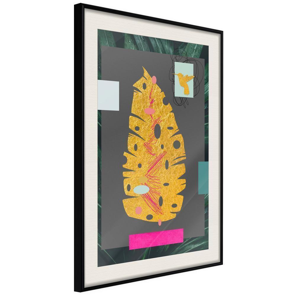 Golden Art Poster - Botanical Treasure-artwork for wall with acrylic glass protection