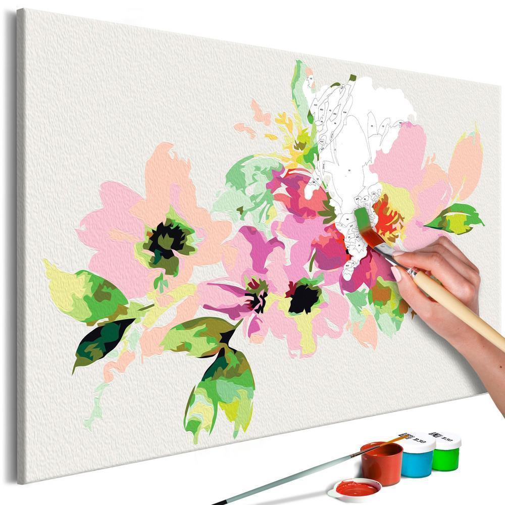 Start learning Painting - Paint By Numbers Kit - Colourful Flowers - new hobby