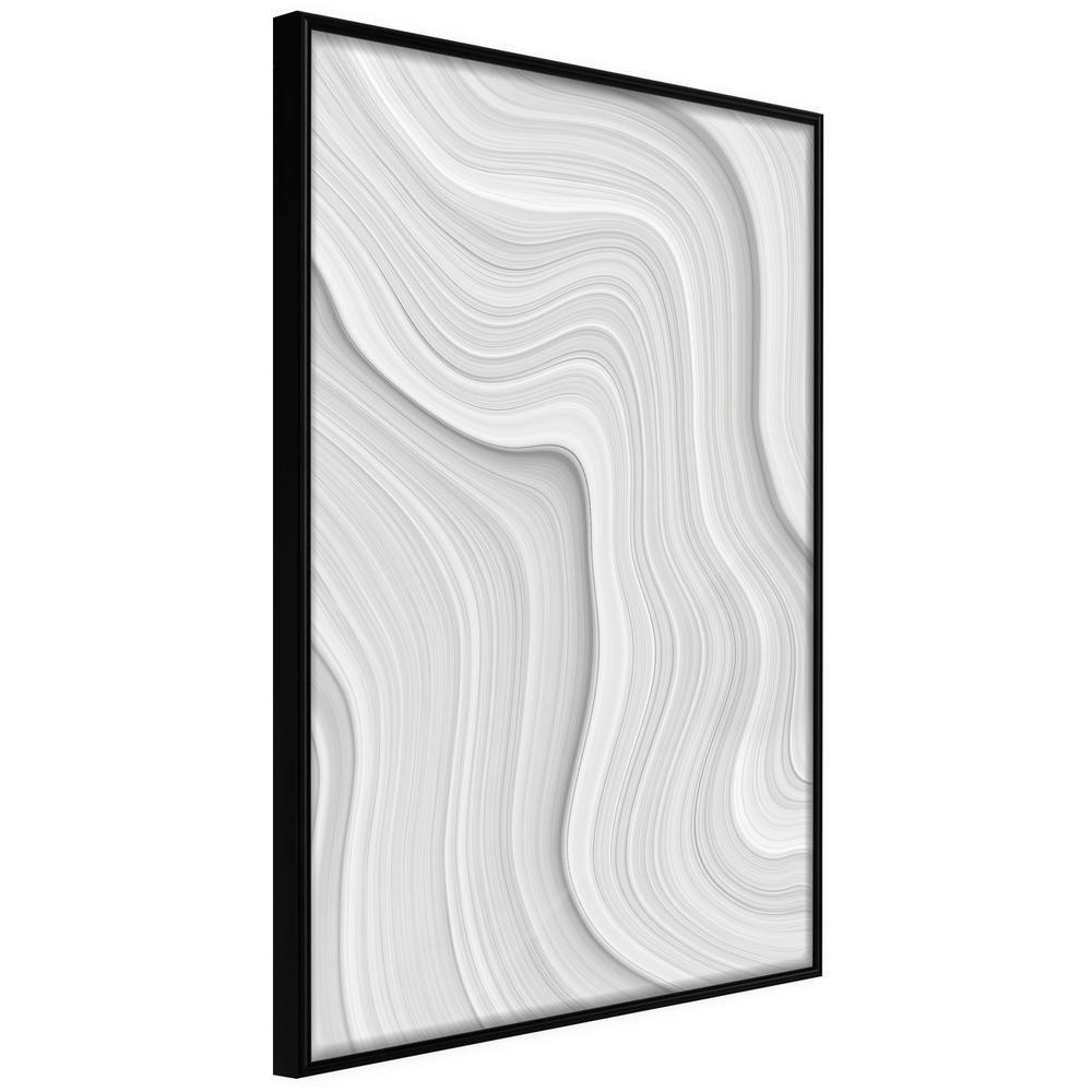 Winter Design Framed Artwork - Snow Contour Lines-artwork for wall with acrylic glass protection