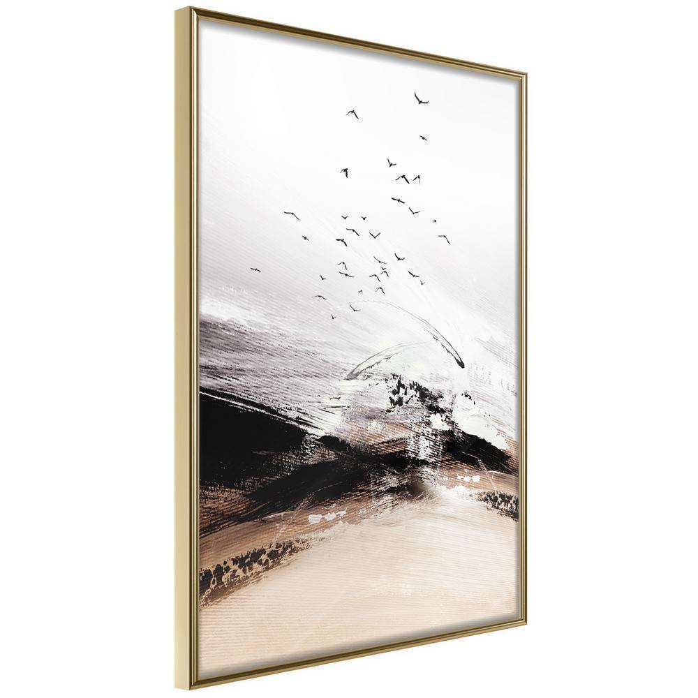 Abstract Poster Frame - Flight into the Unknown-artwork for wall with acrylic glass protection