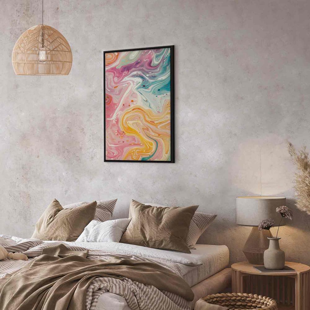 Canvas Print - Colorful Chaos - Dynamic Shapes in Shades of Pink Yellow and Blue