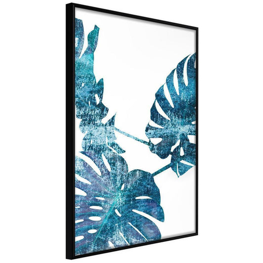 Botanical Wall Art - Sapphire Monstera-artwork for wall with acrylic glass protection