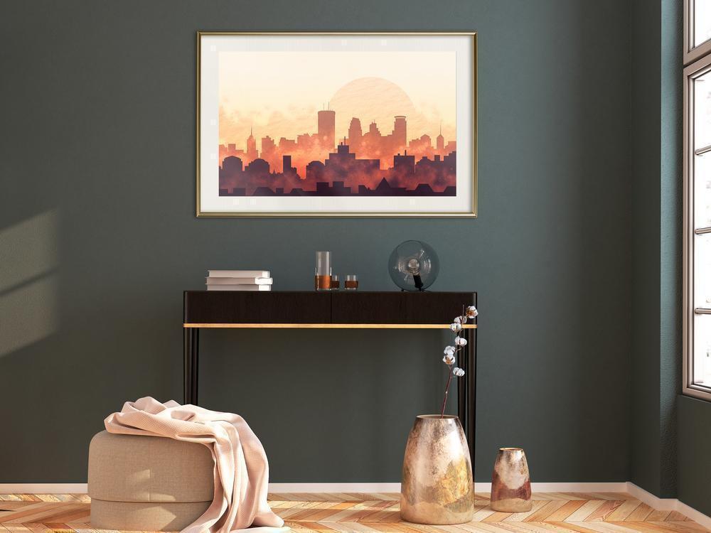 Abstract Poster Frame - Melancholy of Sunset-artwork for wall with acrylic glass protection