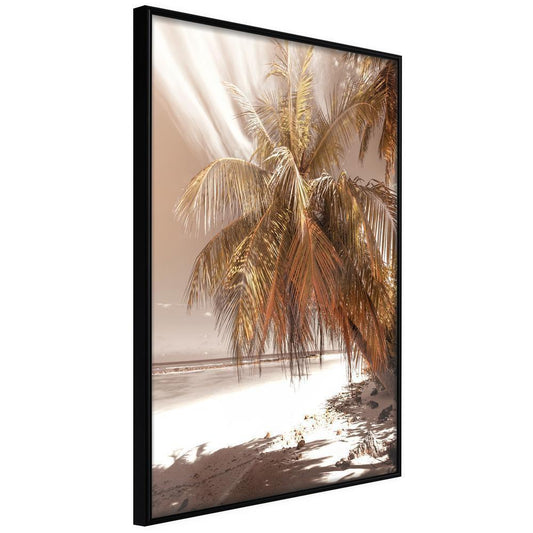 Framed Art - Paradise in Sepia-artwork for wall with acrylic glass protection