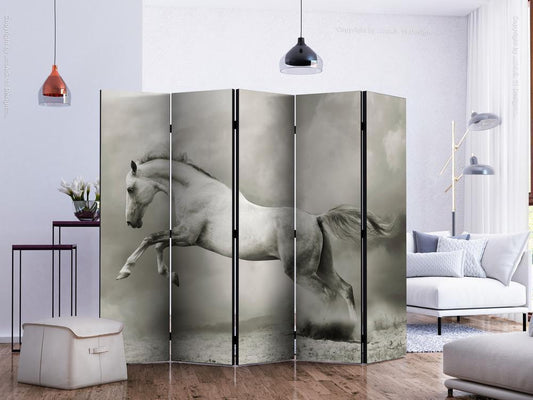 Decorative partition-Room Divider - Wild Stallion II-Folding Screen Wall Panel by ArtfulPrivacy