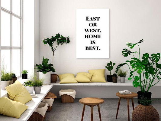 Canvas Print - Home Is Best (1 Part) Vertical-ArtfulPrivacy-Wall Art Collection