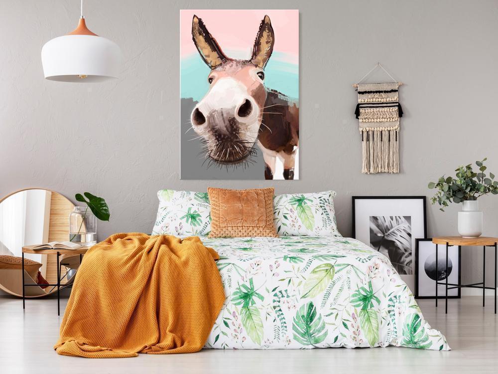 Canvas Print - Curious Donkey (1 Part) Vertical-ArtfulPrivacy-Wall Art Collection