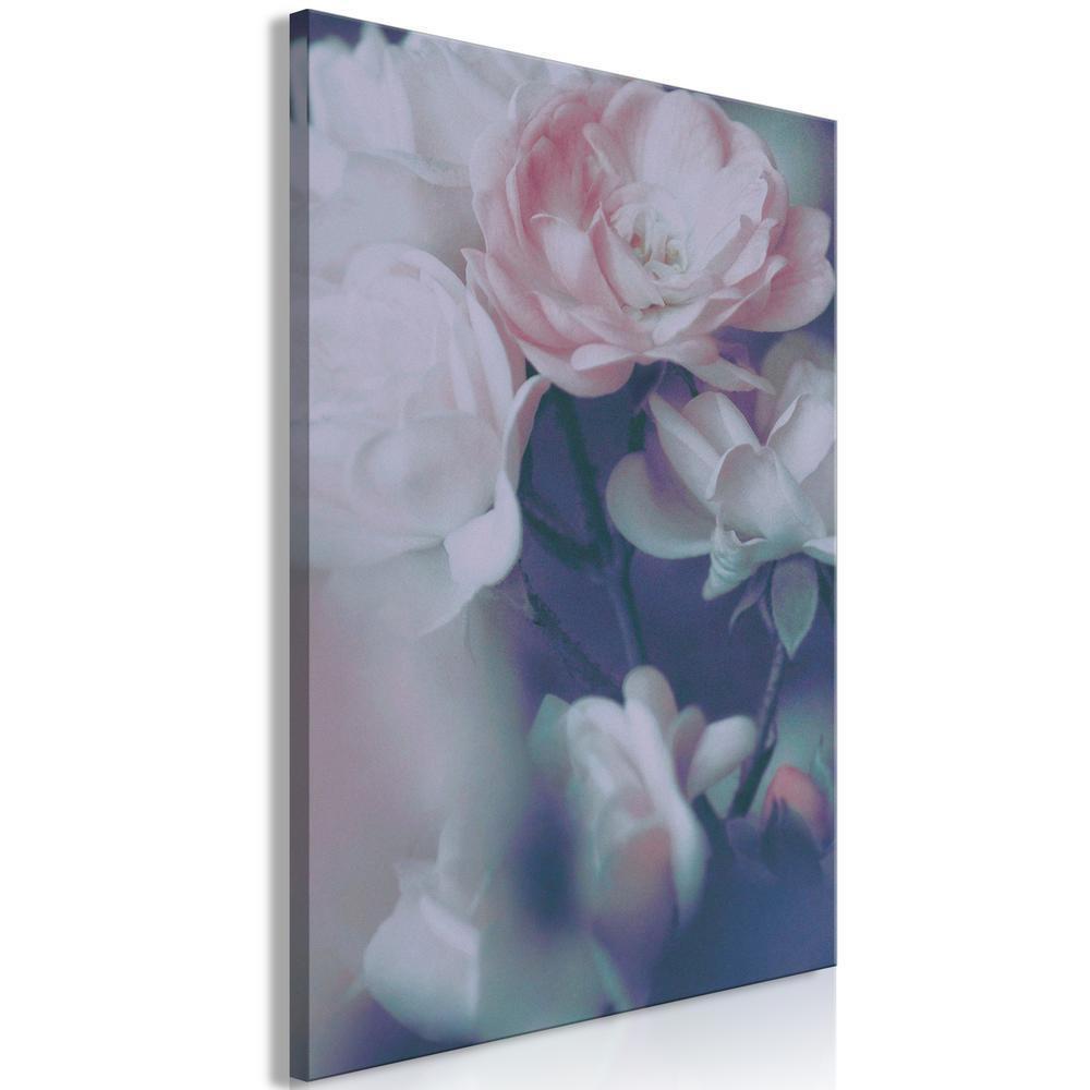 Canvas Print - Morning Roses (1 Part) Vertical-ArtfulPrivacy-Wall Art Collection