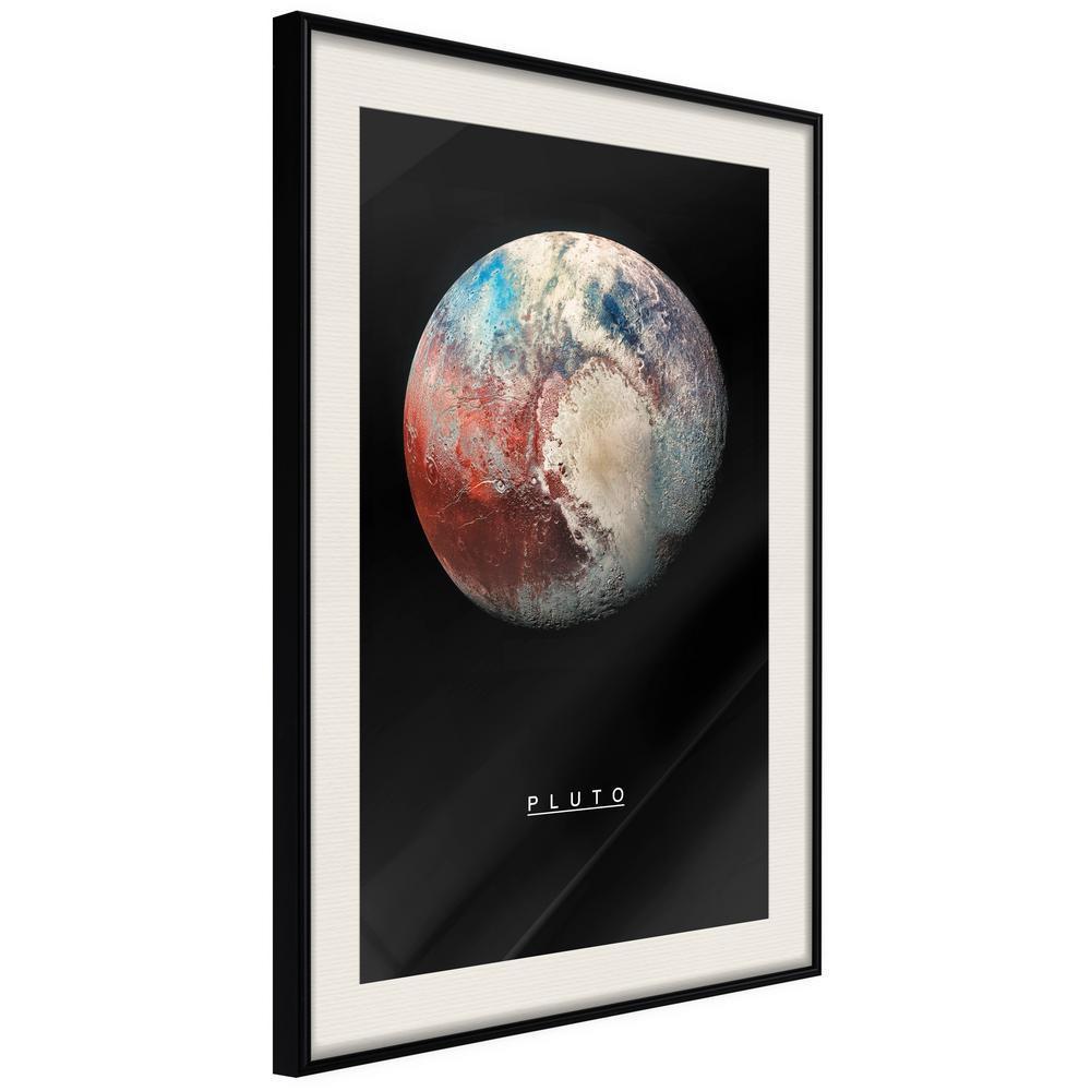 Framed Art - The Solar System: Pluto-artwork for wall with acrylic glass protection