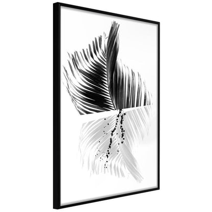 Botanical Wall Art - Abstract Feather-artwork for wall with acrylic glass protection