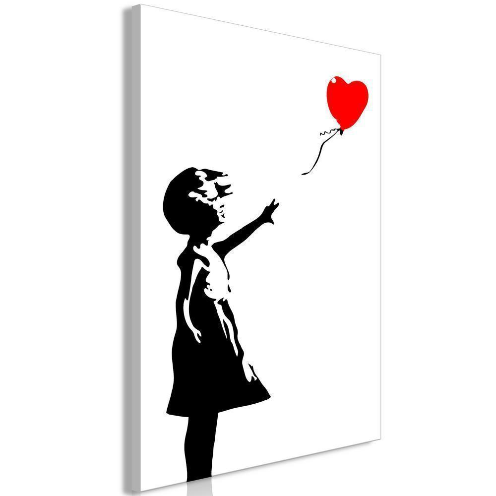 Canvas Print - Little Girl with a Balloon (1 Part) Vertical-ArtfulPrivacy-Wall Art Collection