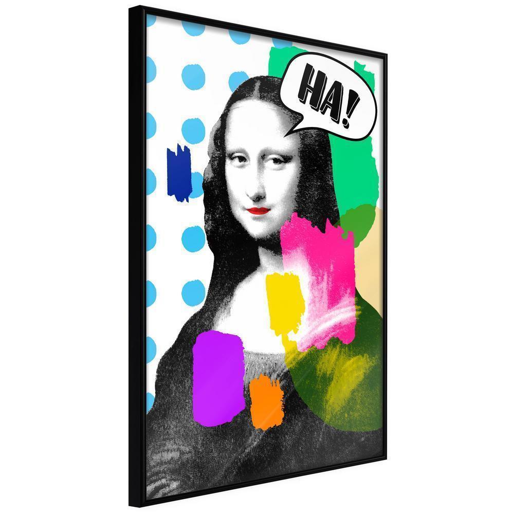 Urban Art Frame - Mona Lisa's Laughter-artwork for wall with acrylic glass protection