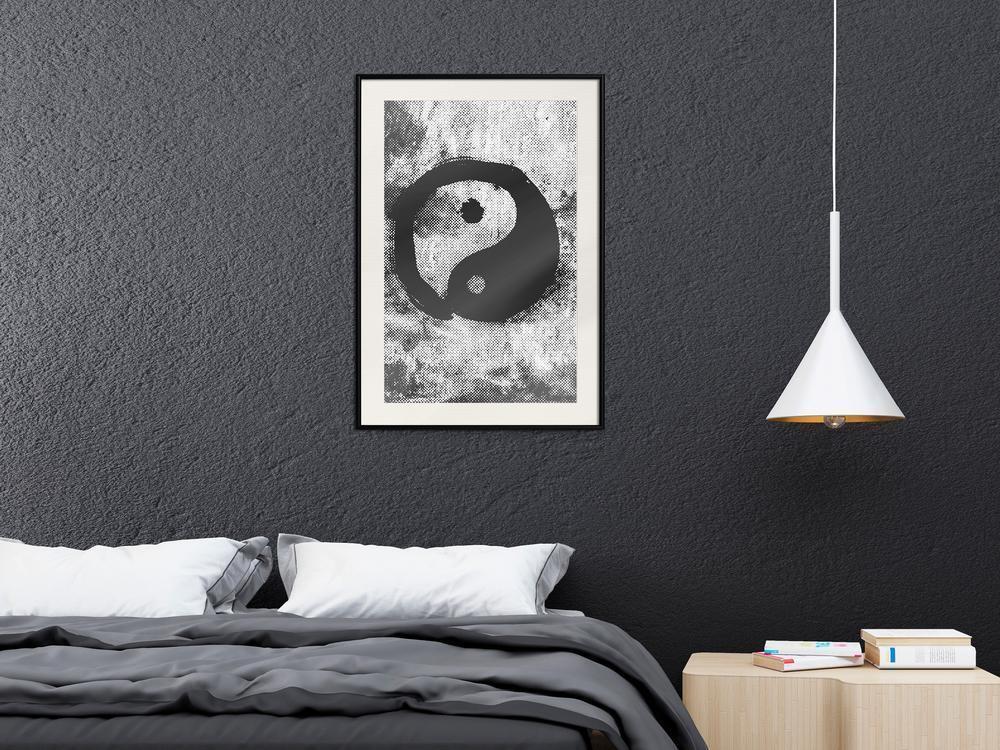 Black and White Framed Poster - Complementarity of Opposites-artwork for wall with acrylic glass protection