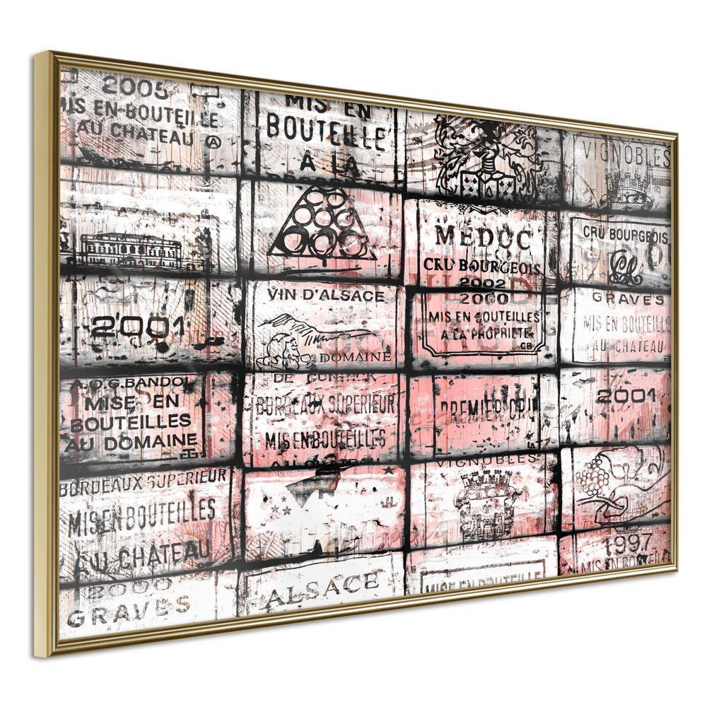 Vintage Motif Wall Decor - Wine History-artwork for wall with acrylic glass protection